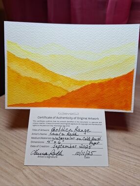 "Golden Range" Hand-painted watercolor painting